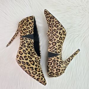 Tamara Mellon Leopard Print Calf Hair Stiletto Heel Pointed Pumps Size 9